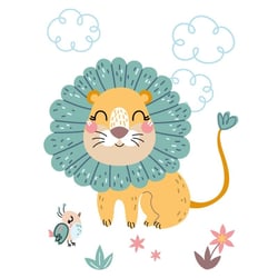 MégaCréa DIY - Kit diamond painting enfant Lion 15 x 20 cm