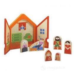 Puzzle théâtre bois / personnages - Sevi - Orange