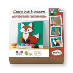 Cadre en bois à décorer - Modèle renard - Loisirs créatifs - Enfant - Aladine