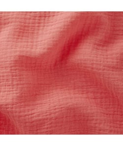 Tissu Double Gaze de coton gaufrée de 130 CM de largeur Rose (CORAIL) vendu par 50 cm