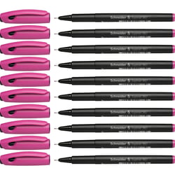 Lot de 10 feutres fineliner - SCHNEIDER - Topliner 967 - Trait fin 0,4 mm - Rose