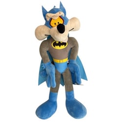 Grande peluche vil coyote 65 cm - loup collection super héros batman - doudou licence xl looney tunes