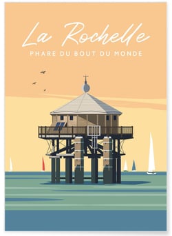 Affiche ville La Rochelle 3 | A3 : 29,7x42cm