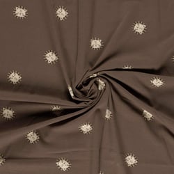 Tissu Jersey Coton imprimé Leo têtes de lion sur fond Marron