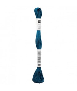 Fil à broder mouliné Uni - Rico Design 151 Bleu