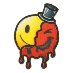 Ecusson thermocollant fun sourire 5,5cm x 3,5cm