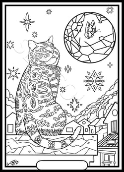 Tableau velours a colorier CHAT GREGORY Sericolor