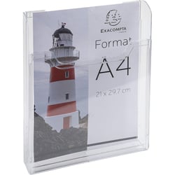 Distributeur - Présentoir - Prospectus - A4 - 2 compartiments - A fixer - Transparent
