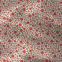 Tissu Double gaze Coton Anouchka fleuris sur fond Ecru