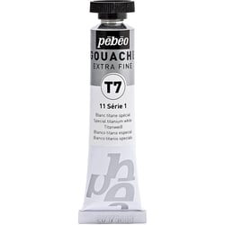 Tube 20ml Peinture Gouache T7 extra fine BLANC TITANE PÉBÉO