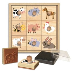 Coffret Tampons Les animaux de la ferme – Etui - Crealign - Orange