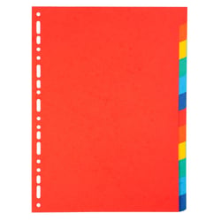 Intercalaires carte 220g 12 positions - A4 - Couleurs assorties - x 25 - Exacompta