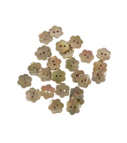 Bouton Fleur en Nacre couleur Beige