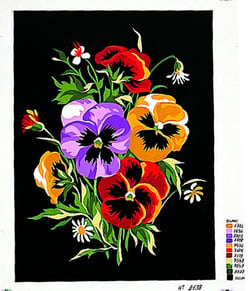 Canevas Pénélope Antique Pensées 30x40cm