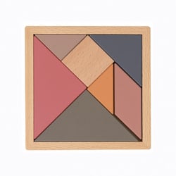 Tangram en bois 15X15 cm - Egmont Toys - Rose