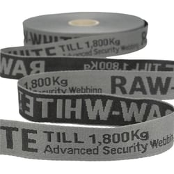Film 25m sergé jacquard polyester RAW WHITE 25mm Gris/noir