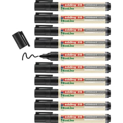 Lot de 10 marqueurs pour tableaux blancs EDDING - Pointe ronde 1,5-3 mm - Noir - Ecoline 28