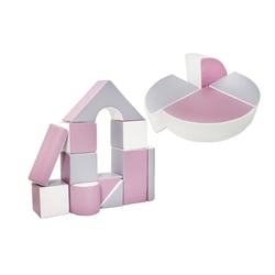 Set de 15 blocs en mousse le jeu blanc gris violet - Velinda