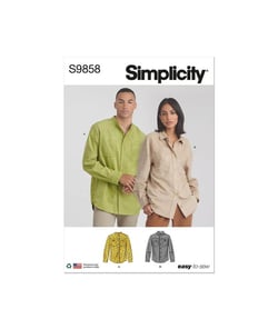 Patron Simplicity 9858 - Chemises unisexes taille n°TTP-TTG