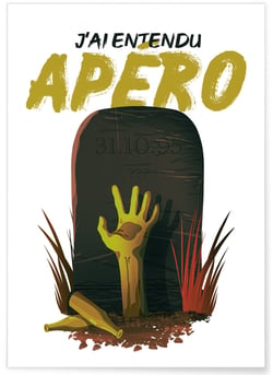 Affiche J'ai entendu Apéro | A3 : 29,7x42cm