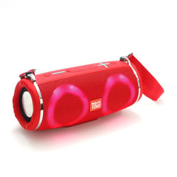Enceinte Bluetooth Etanche Avec Lumière RGB Autonomie 10h Son Stéréo 360° Support FM Rouge YONIS