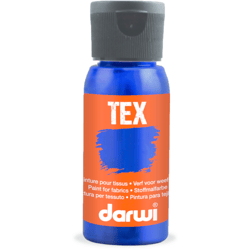 Peinture pour tissus - Bleu foncé - Opaque - Peinture à l'eau - Tex - Darwi - 50ml