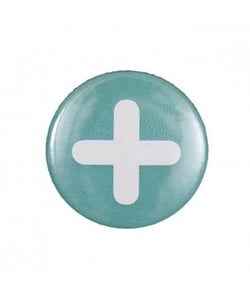 Badge bouton broche SYMBOLE PLUS - Rico Design Bleu
