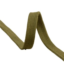 Bobine 20m tresse tubulaire plate coton 15mm kaki