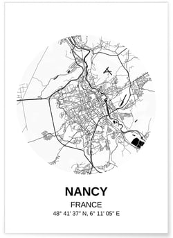 Affiche Carte Nancy | A3 : 29,7x42cm