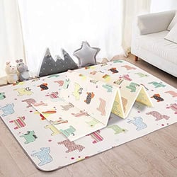 Tapis D'éveil Bébé en Mousse 200*180, Pliable, Imperméable, Flexible, Antidérapant, Reversible