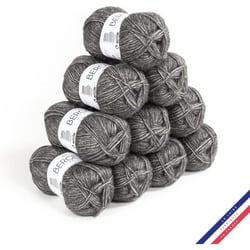 10 pelotes de laine - Gris - Polyester, laine, acrylique - Bergère de France - Cocooning