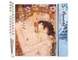 Peinture par Numéro Figured'Art - Mère et Enfant de Klimt - Kit de Loisir Créatif DIY Numéro d'Art Complet - 40x50cm sans châssis en bois