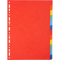 Intercalaires - 12 positions - Carton rigide - Format A4 - 12 couleurs - Exacompta