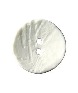 Carte de 1 bouton rond imitation bois 2 trous 40mm - Union Knopf Blanc