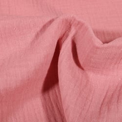 Tissu Double gaze de coton uni Vieux rose