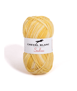 Fil de coton et Acrylique à tricoter ou crocheter SALSA - Cheval Blanc 410 Jacqard Jaune