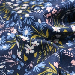 Tissu Softshell Florance sur fond Bleu nuit