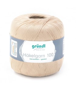 HAKELGARN 100 fil coton à crocheter - Grundl - certifié Oeko-Tex 103 Ecru