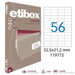 Apli 119772 x5 - Etiquettes blanches format 52,5 x 21,2 mm - Carton de 5 boites Réf.119772