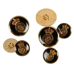 Bouton blason devise noir 20mm