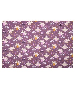 Tissu enfant coton fées de 150 cm de largeur ROSELIA LILAS vendu par 50 cm
