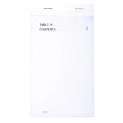 Bloc Maître d'Hôtel 50 feuillets autocopiants numérotés en dupli - Format 9,5x17 cm - Blanc - x 50 - Exacompta