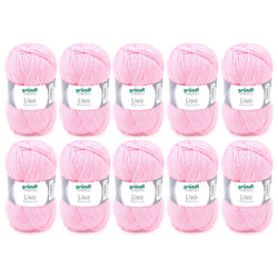 10 pelotes de laine - Rose bébé - 5 - 100% acrylique - 3,5/4,5 mm - Gründl - Lisa Premium