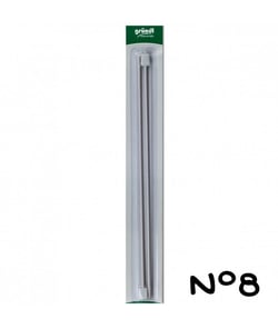 Aiguilles à tricoter en aluminium 36 cm N° 5 à 9 - Gründl 8 Gris