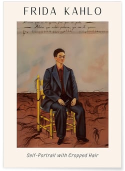 Affiche Frida Kahlo « Self-Portrait with Cropped Hair » | A3 : 29,7x42cm