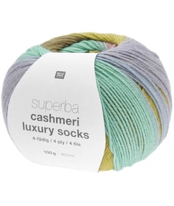 Pelote de Laine à Chaussettes Superba Cashmeri Luxury Socks 4 fils - 100g - Rico Design : Douceur et Luxe pour Vos Pieds Multicolore (020 - Ethno)