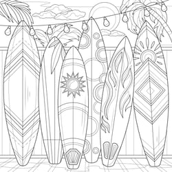 Tableau sur toile planches de surf à colorier 30x30 cm
