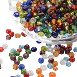 500 PERLES DE ROCAILLE multicolore interieur argenté Diametre 4 mm 6/0 - creation bijoux