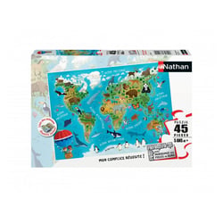 Puzzle 45 p – Carte du monde des animaux – Nvlle edition - Ravensburger - Bleu