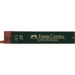 Mine graphite - Porte-mine - 0,5mm - 2B - Gris - Etui de 12 mines - Faber-Castell